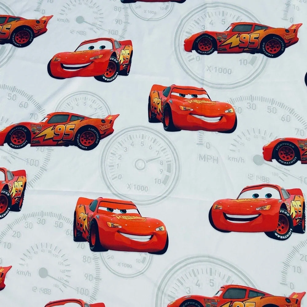 Disney Pixar Cars 3 Lightning McQueen Full Flat Sheet Fabric Jay Franco Racing